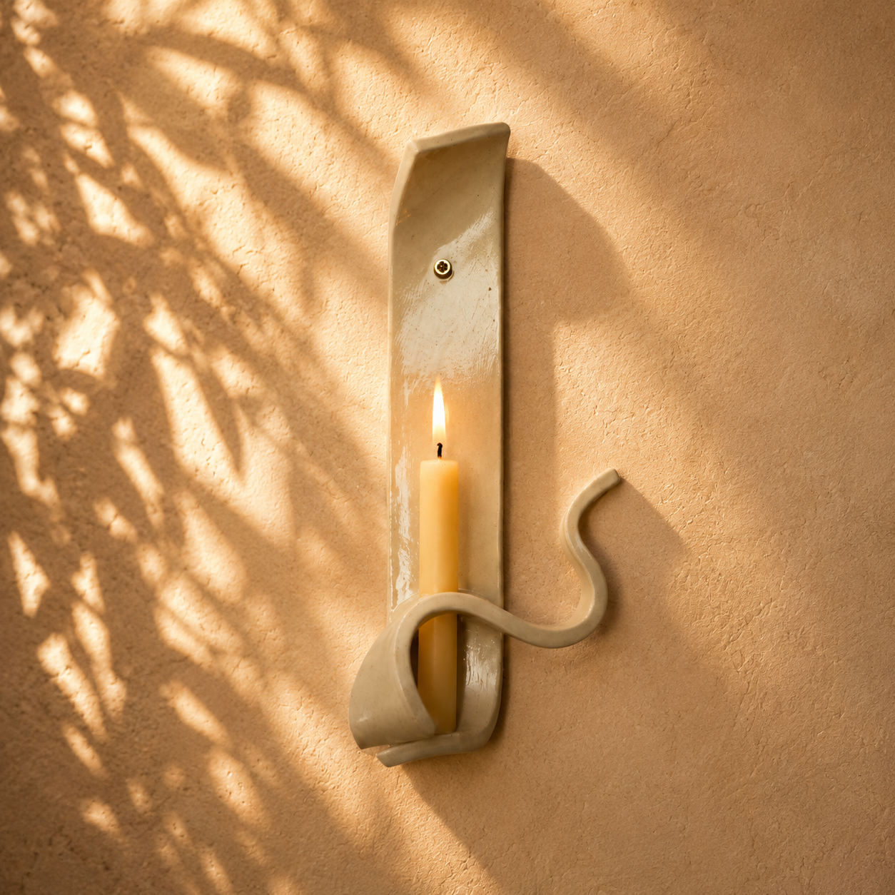 Sculptural Ceramic Wall Candle Holder