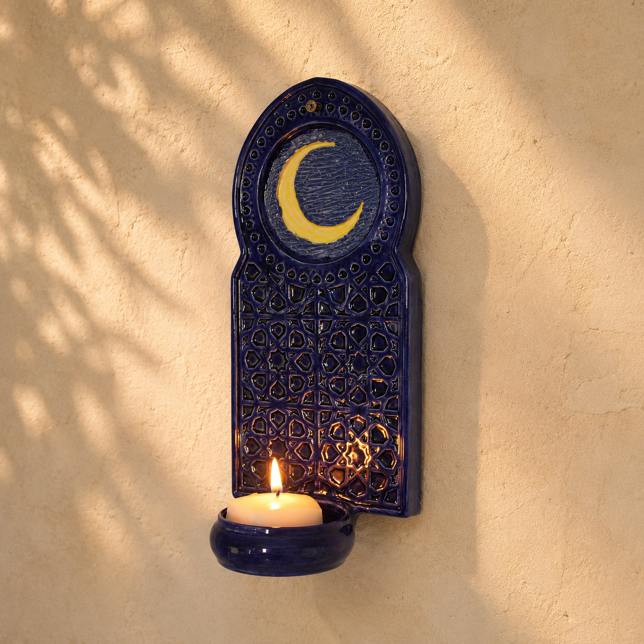 Handmade Geometric Wall Candle Holder | Old Medina Door Design