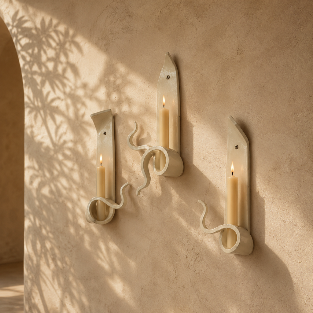 Sculptural Ceramic Wall Candle Holder