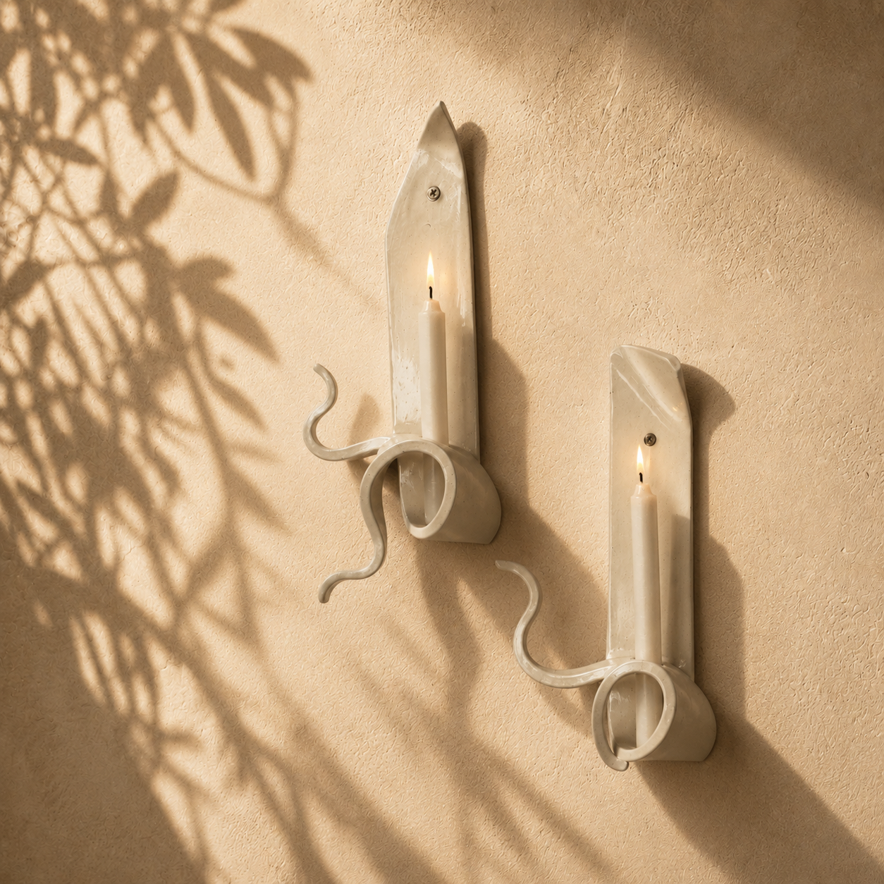 Sculptural Ceramic Wall Candle Holder