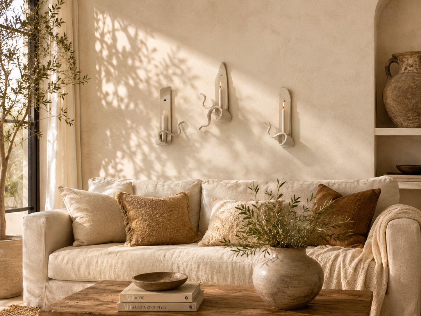 Sculptural Ceramic Wall Candle Holder