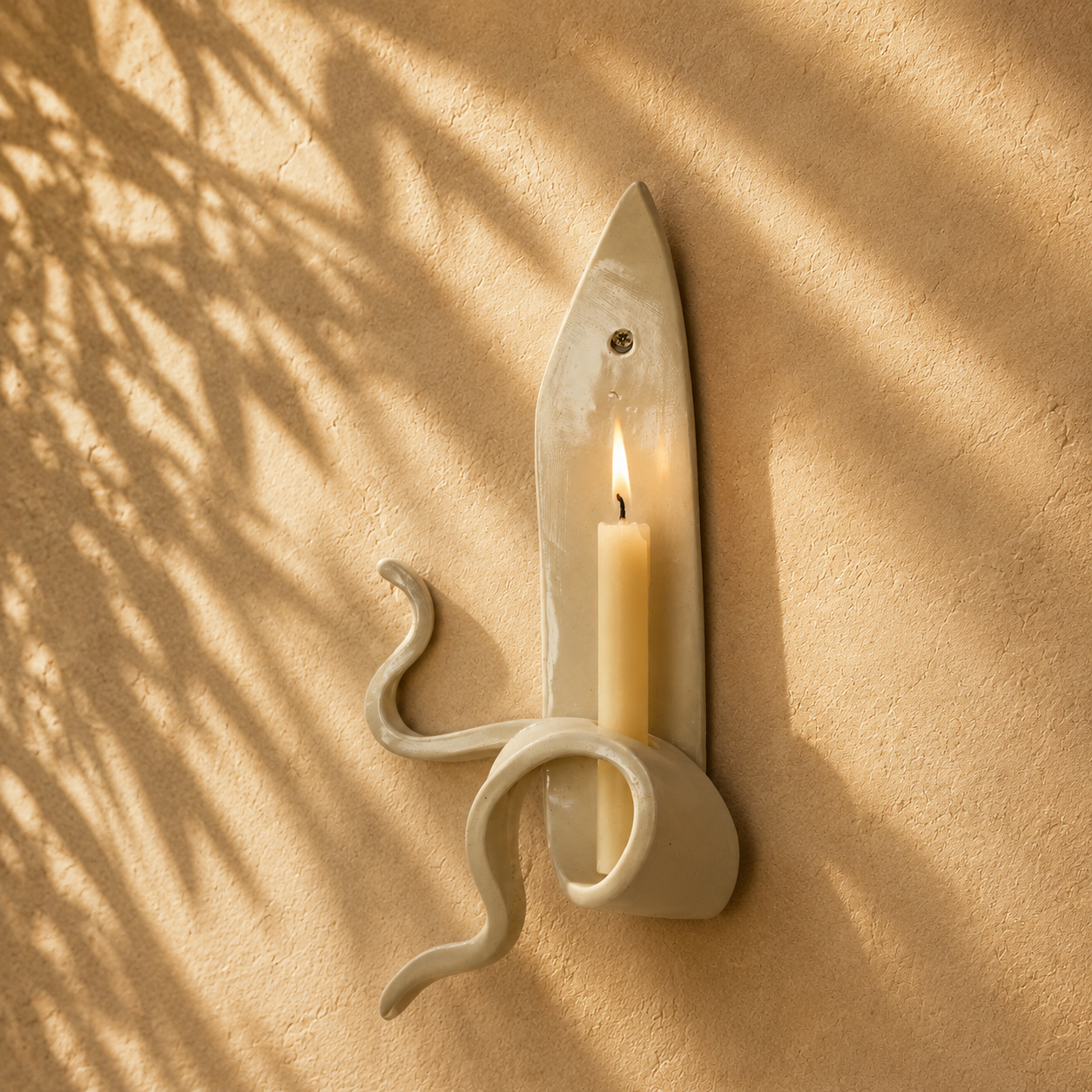 Sculptural Ceramic Wall Candle Holder