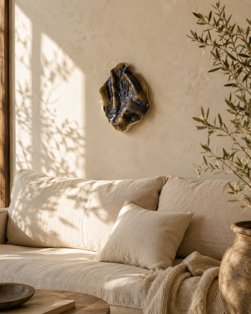 Handmade Abstract Ceramic Wall Sculpture