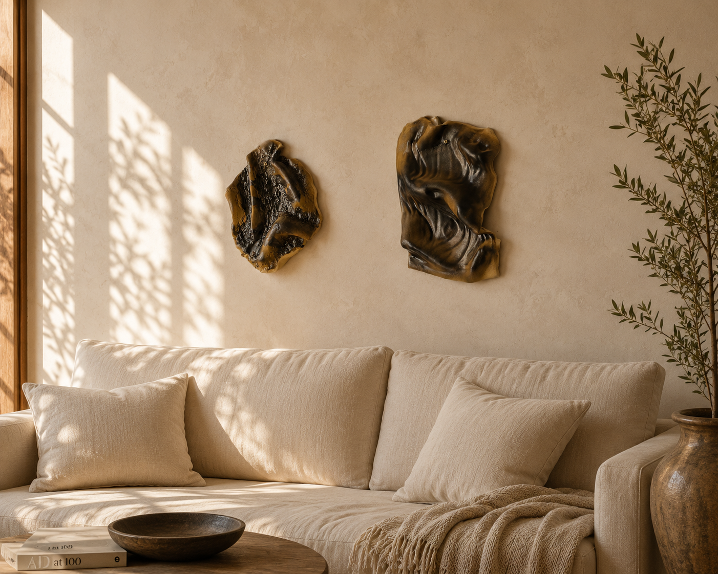 Handmade Abstract Ceramic Wall Sculpture